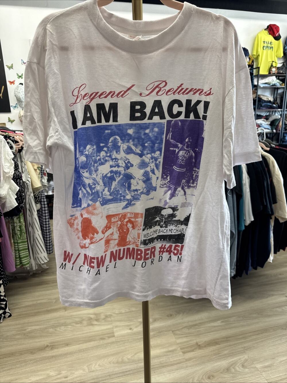 Vintage 1995 Michael Jordan “I’m Back” Tee Shirt Size L Single Stitch